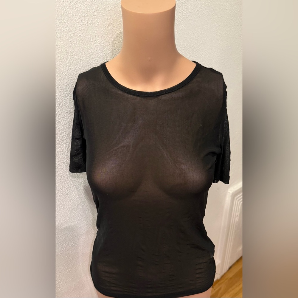 Elegant Black Sheer Women's Top